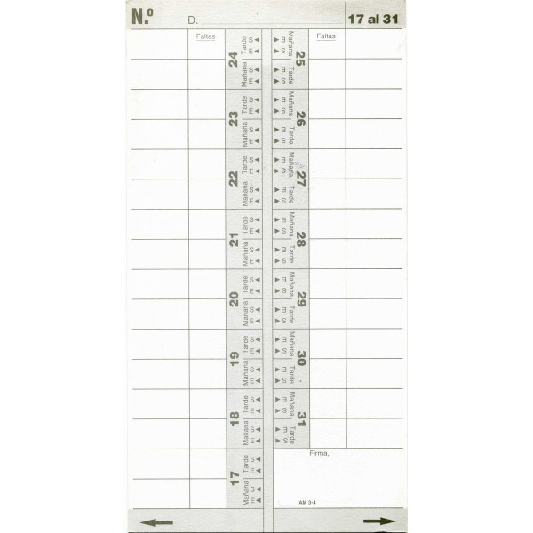 Paquete de fichas modelo AM 3-4